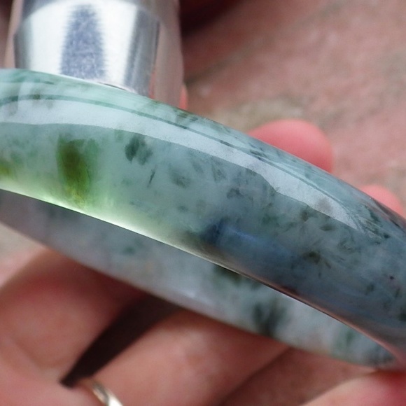 s-l400.jpg Certified Natural Myanmar Burma Grade A JADE Jadeite Circle Bangle Bracelet 58mm